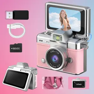 Ultra-Mini Thumb Camera Flip Cover Design Portable Pendant, Compact Camera, HD Photo Video Recording, Ccd Digital Camera, Macaron Colors
