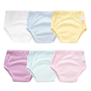 6-Pack Breathable Baby Girls Training Underwear Soft Solid Cotton Toddler Underpants Waterproof Potty Training Panties for Girls Soft Pee Assorted Panties