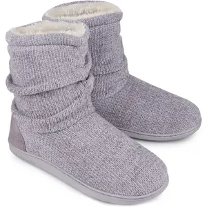 Longbay Women'S Chenille Knit Bootie Slippers Cute Warm Plush Fleece Memory Foam House Shoes LongBay