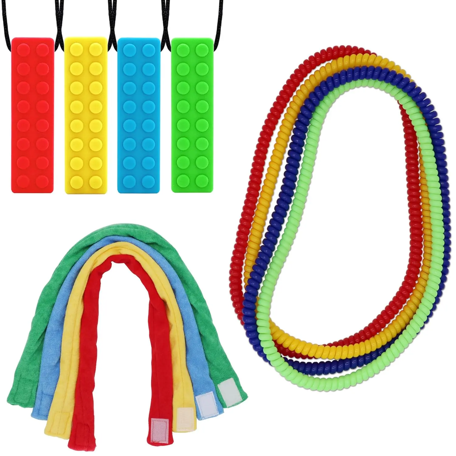Sensory  Necklaces 12 Pack, Stretchy Chewy Necklace Sensory Toys for  with , , Biting,  Needs,  Blocks Chewing Toys for Boys Girls Adults Reduce  Fidget