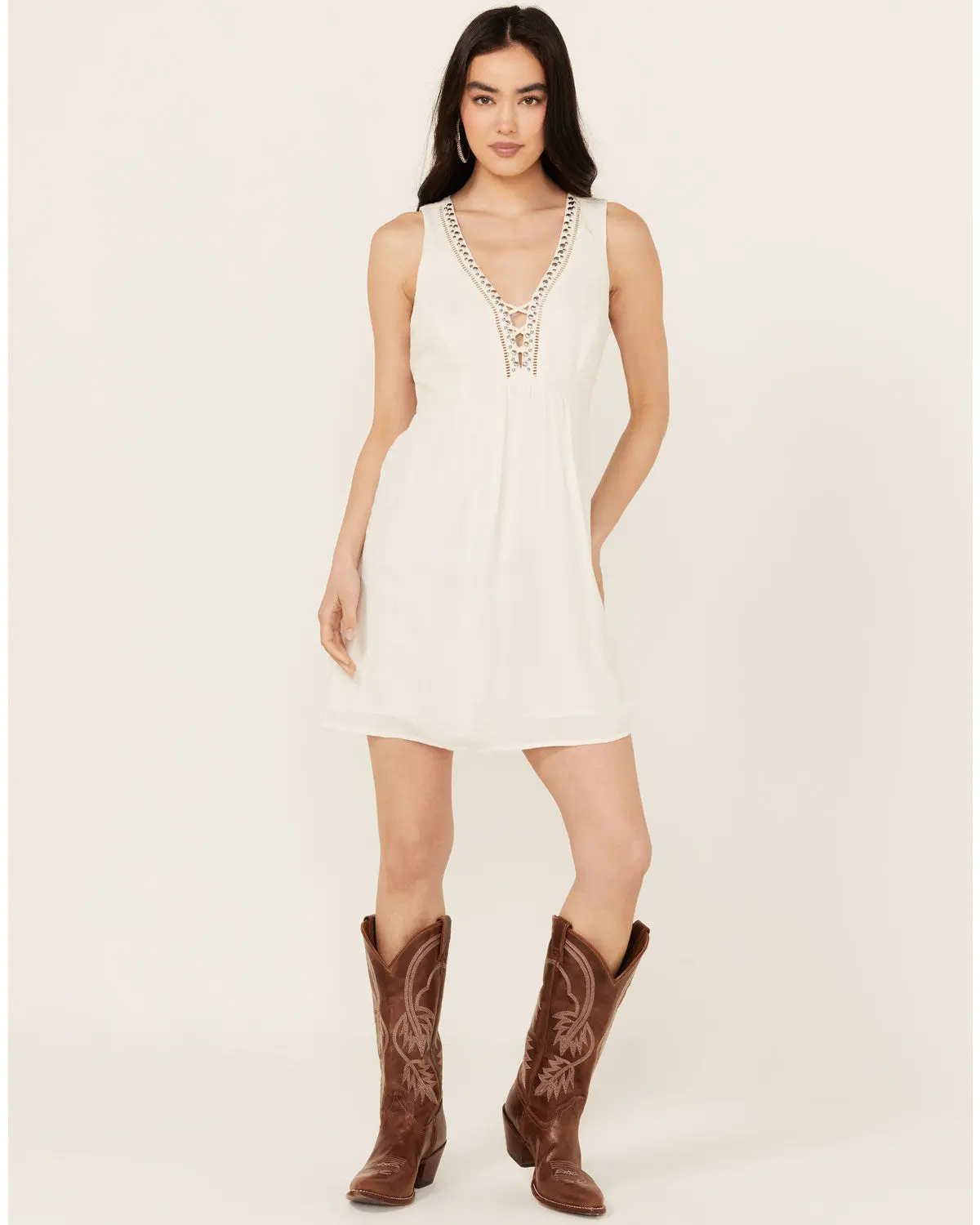 Winfrey Criss Cross Front Embellished Mini Dress