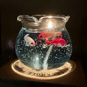 Bubble Fish Tank Scented Candle, Cute Elegant Cozy Decor, Ideal Gift for Girlfriend & Besties, Wedding Favor, Artistic Glass Ornament for Living Room, Bedroom & Hallway Ambience