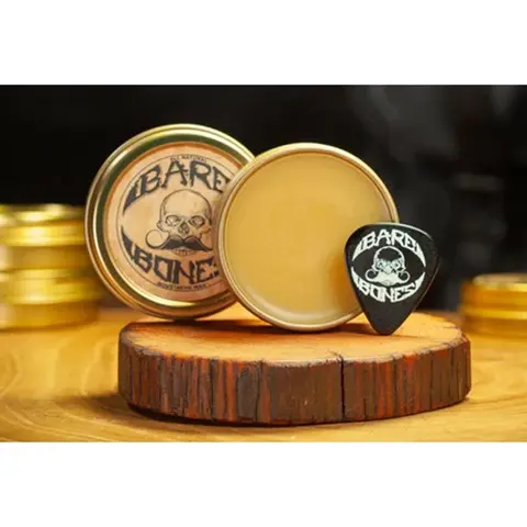 Medium Hold Mustache Wax | 1oz Bare Bones Moustache & Beard Wax Tin By Death Grip