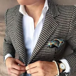 Men's Casual Houndstooth Blazer