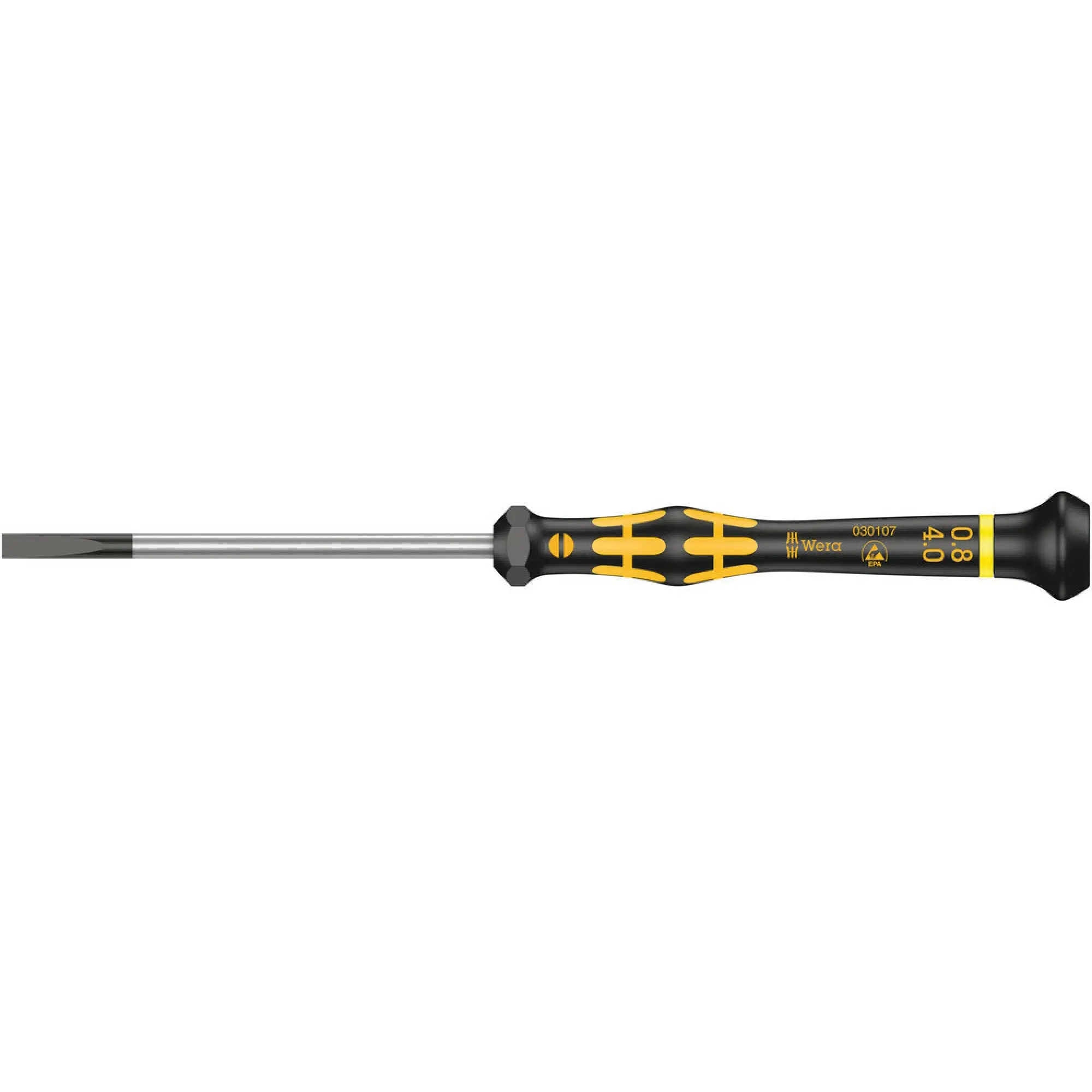 Wera 1578 A ESD Kraftform Micro screwdriver for slotted screws, 0.80 x 4 x 80 mm