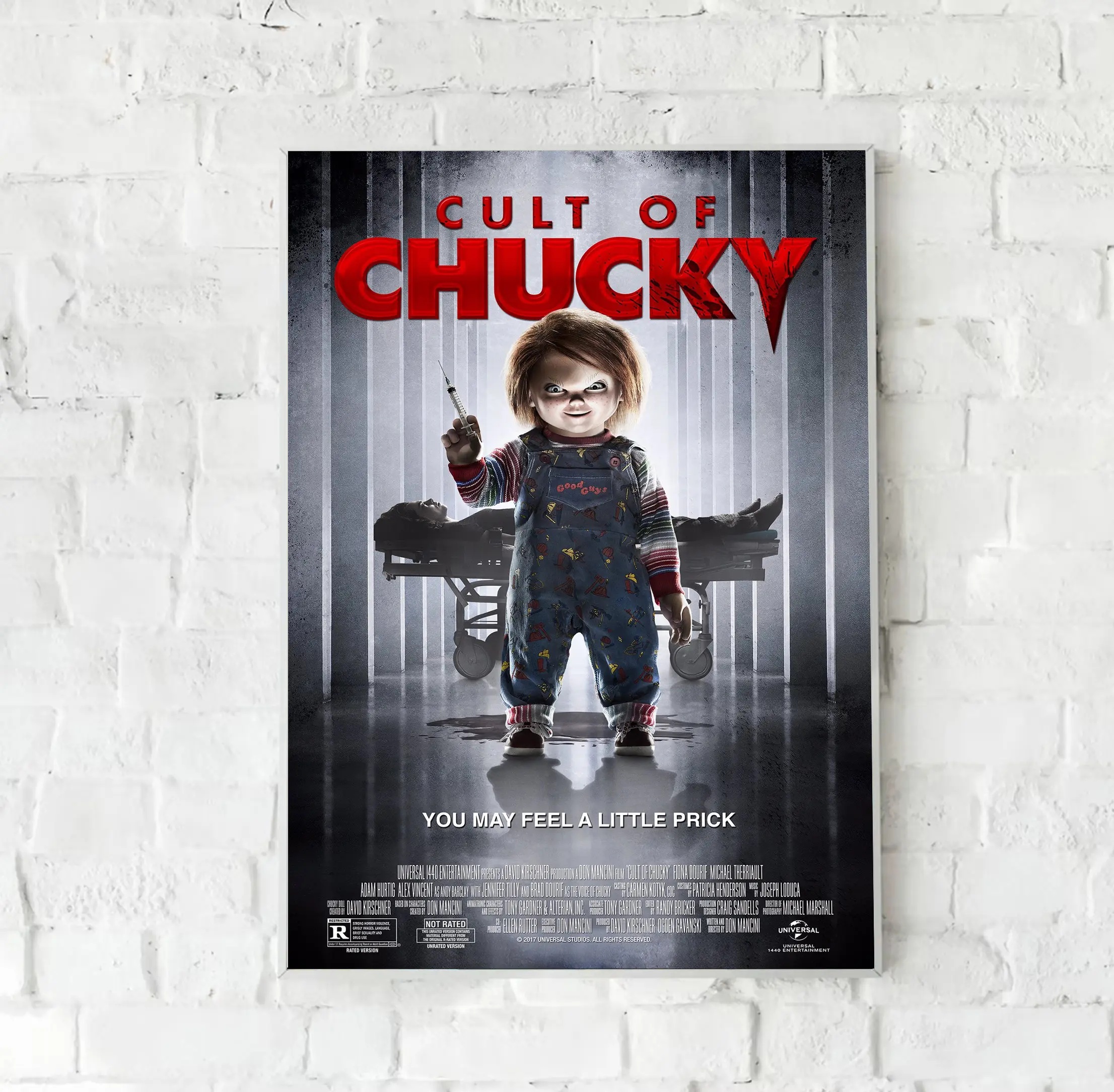 Child's Play 7 Horror Movie Vintage Poster, Cult of Chucky Slasher Film Nica Pierce and Chucky Good Guy Doll Halloween Gift Decor Unframed