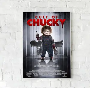 Child's Play 7 Horror Movie Vintage Poster, Cult of Chucky Slasher Film Nica Pierce and Chucky Good Guy Doll Halloween Gift Decor Unframed