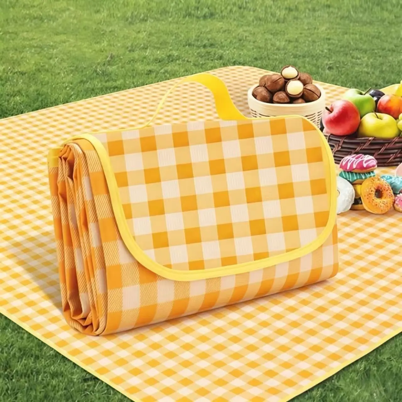 Outdoor Picnic Blanket Camping Mat, Large Portable Travel Rug, Beach Grill Park Grass Pad, Picnic Essentials, 59.06"x39.37", 78.74"x59.06", 78.74"x78.74"