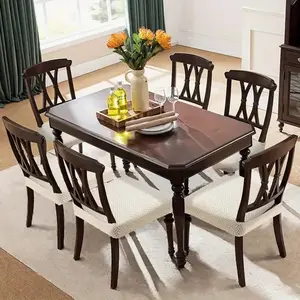 4/6pcs Dining Room Chair Seat Covers Set, Dining Chair Protector, Jacquard Stretch Slipcovers, Washable & Dustproof, Universal Fit for Chairs, Home Decor Accessories