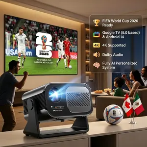 Google TV5.0 4K Smart Projector for Bedroom & Dorm, Portable Movie Projector with Auto Focus