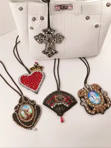 DIY Beaded Bag Charm Pendant, Woven Fabric Keychain Accessory, Casual Style Gift for Birthdays Holidays Back-To-School Season, Purse Charm