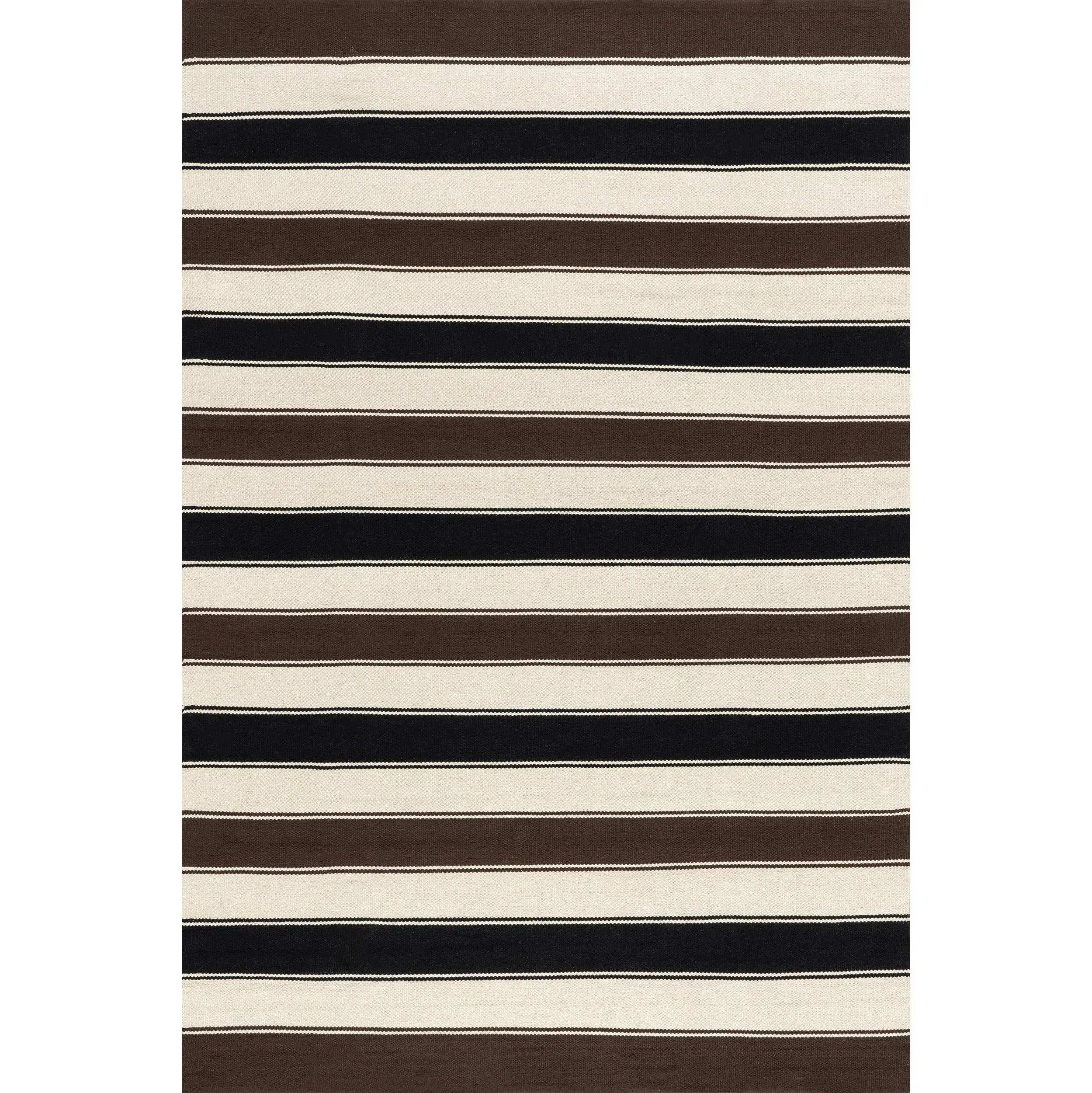 Quest 100% Cotton Brown Striped Area Rug, Household Textile Carpet for Home Decor, Brown Striped Area Rugs