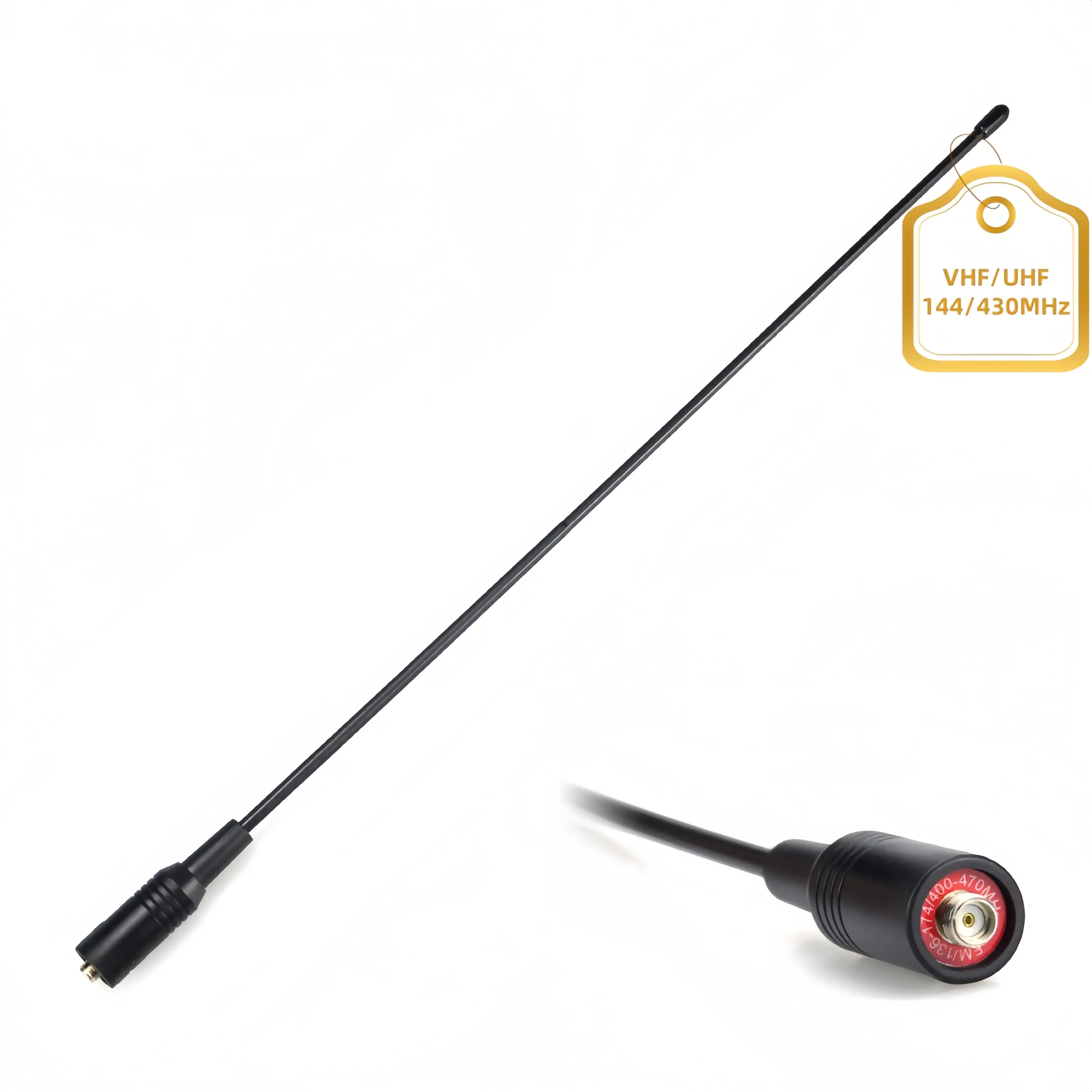 AnyTone 771 High Gain Ham Radio Antenna, 14.96-Inch SMA-Female Whip Antenna, VHF/UHF Radio for Outdoor, Field, Work, Emergency Use, Compatible Other Radios with The Same Interface
