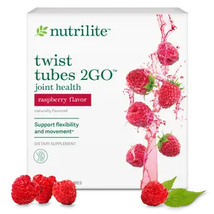 Nutrilite Twist Tubes 2GO Raspberry Joint Support Drink Mix 20 Tubes – Glucosamine Hydration Booster for Active Lifestyle & Daily Wellness - Healthcare, Dietary