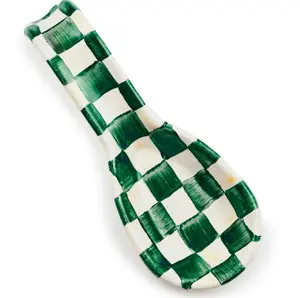 MacKenzie-Chills Enamel Spoon Rest, Stylish Kitchen Utensil Holder, Stovetop Drip Tray for Countertop Cooking Organization