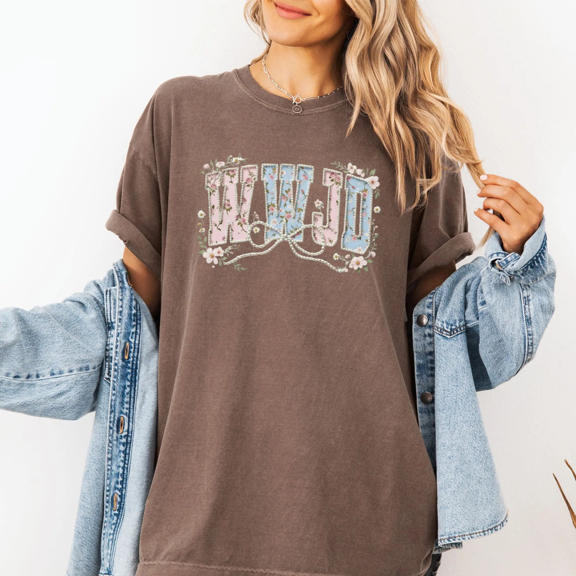 WWJD Pearl DTF Comfort Colors Graphic T-Shirt, Relax Fit, Soft Print