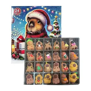 Capybara Arrival Calendar, Christmas Capybara Countdown Calendar, 2025 countdown decoration with 24 3D Capybara dolls (random toys)
