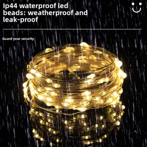 Outdoor 7, 12, 22, 32m Colorful Camping String Lights, 8 Lighting Modes, Waterproof, Solar Powered, Portable Camping Lights, Suitable for Camping/Patio/Hiking