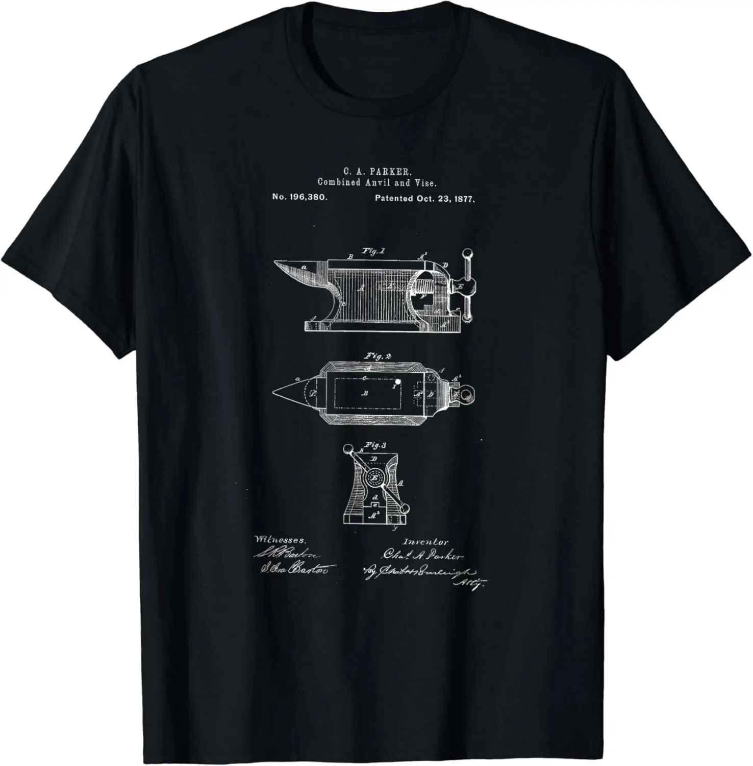 Antique Blacksmith Anvil Patent Print Gift Unisex T-Shirt