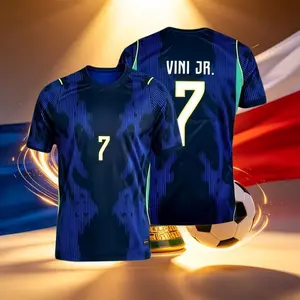 2026 Brazil Away 10#Neymar and 7#VINI 11#Raphinha Short And Long Sleeve Soccer Jersey Fans Versio Breathable