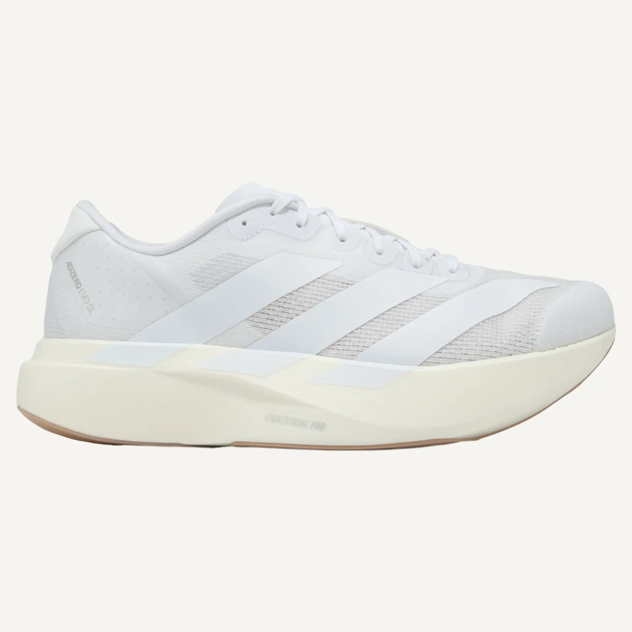 Adidas Women's White/Sandstone Adizero Evo SL Sneakers,