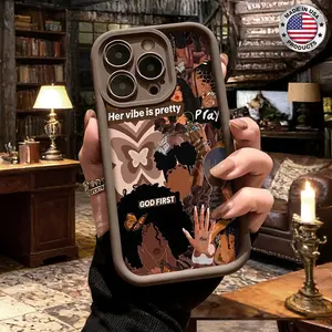 Stylish Black Girl Faith Butterfly Collage Aesthetic Design Case for iPhone 17 16 15 14 Pro Max 13 12 11 XR XS Plus Air Slim Lightweight Shockproof Anti Drop Protective Durable TPU Cover