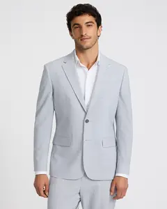 Express Classic Light Gray Wool-Blend Washable Modern Tech Suit Jacket