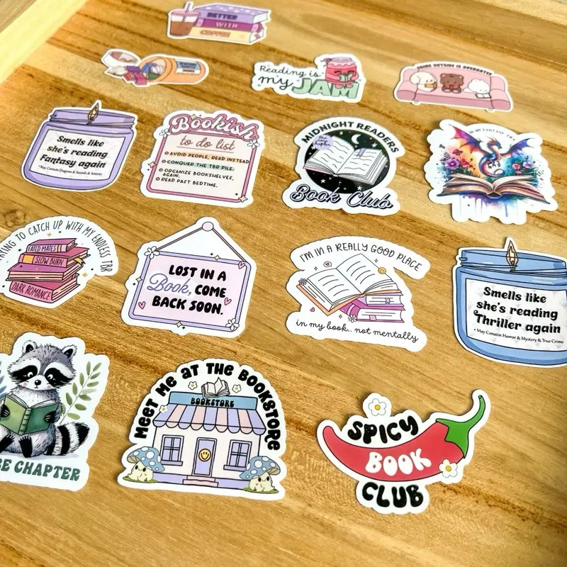 Bookish Stickers - Book Worm, junk journal