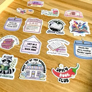 Bookish Stickers - Book Worm, junk journal