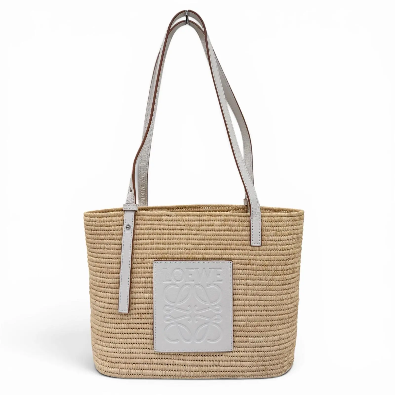 Pre-owned Loewe Straw Shoulder Bags Anagram Basket raffia handbag