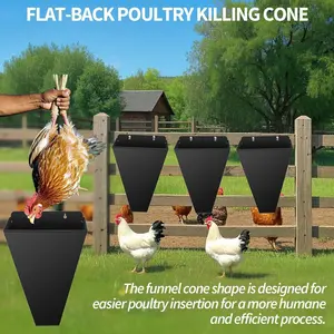 Poultry Cone, Flat Back Funnel Cone, Poultry Restraint Cone, Ideal for Poultry Management, Durable Metal Construction