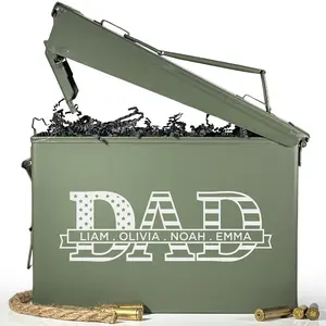 Personalized Ammo Box For Men - Custom Ammo Can Gift Set - Authentic Grade 1 Military Ammo Box Gift For Dad - Birthday Gift For Dad And Husband - Father’s Day Gift For Him