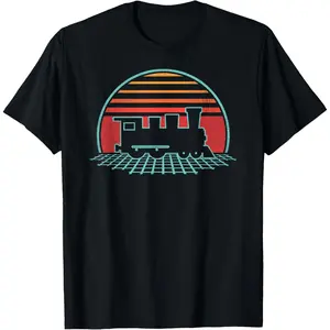 Train Driver Retro Vintage 80s Style Railroad Lover Gift T-Shirt Graphic tees