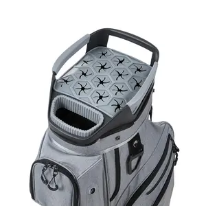 【Summervibes】VEVOR Golf Cart Bag, 15 Way Top Divider Organizer, Golf Club Bag with Full-length Divider, Rain Hood, Storage Pockets, Shoulder Strap, High-Strength Polyester, Silicone Head Protection for Men & Women