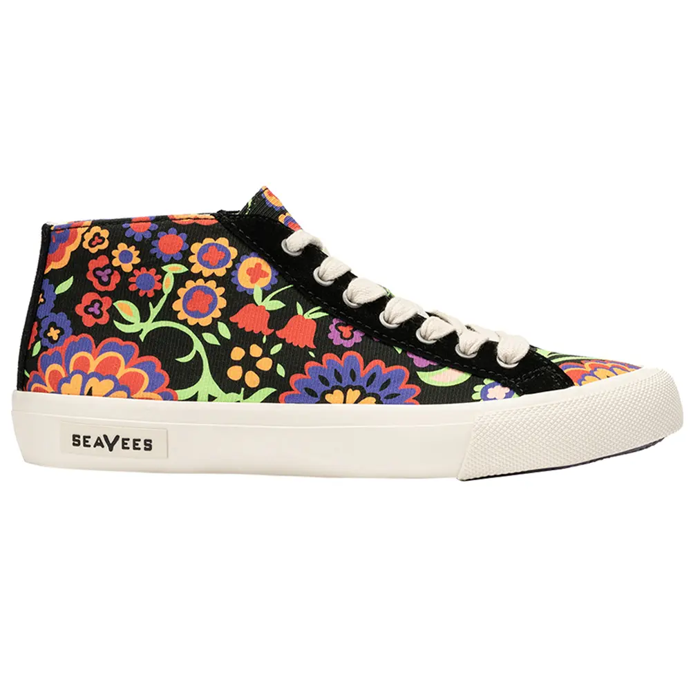 SeaVees Womens California Special Liberty Floral High  Sneakers Shoes Casual - Black