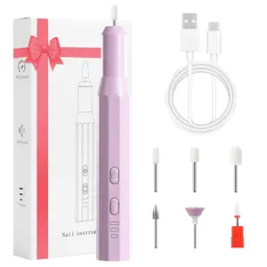 18000RPM Professional Nail Drill  3-Speed Cordless E-File for Acrylic & Gel Removal, 6 Pro Bits for Cuticle Care & Buffing