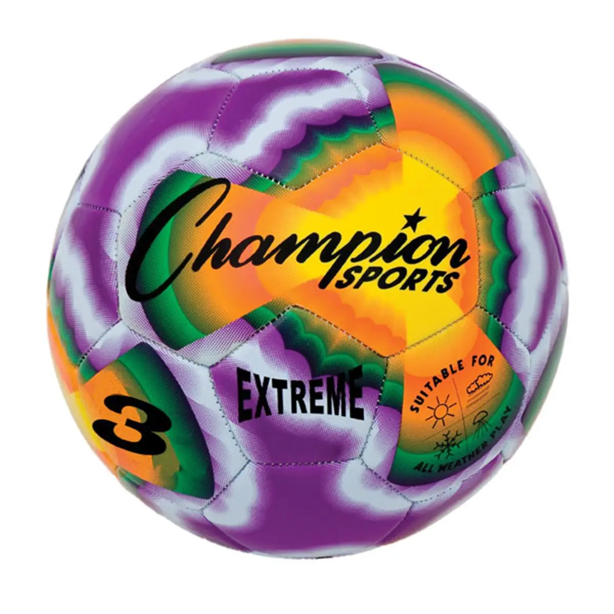 212 MAIN Extreme Tie Dye Futsal Soccer Ball - Size 3, All Weather, Soft Touch, Vibrant Tie-Dye Design