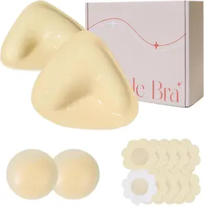 Double Sided Sticky Bra Inserts, Ultra Push up Sticky Bra Pads Inserts, Invisible Push Up Sticky Bra Pads
