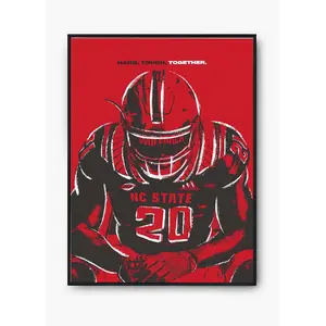 NC State Football, Carter Finley Stadium, NC State University, Wolfpack, North Carolina State Graduation, Wolfpack Alumni, Gifts for him, College Football Poster Sports Canvas NFL Print Football Home Decor, Football Vintage Posters, Football Art