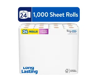 1000 Toilet Paper, 24 Rolls, 1,000 Sheets per Roll