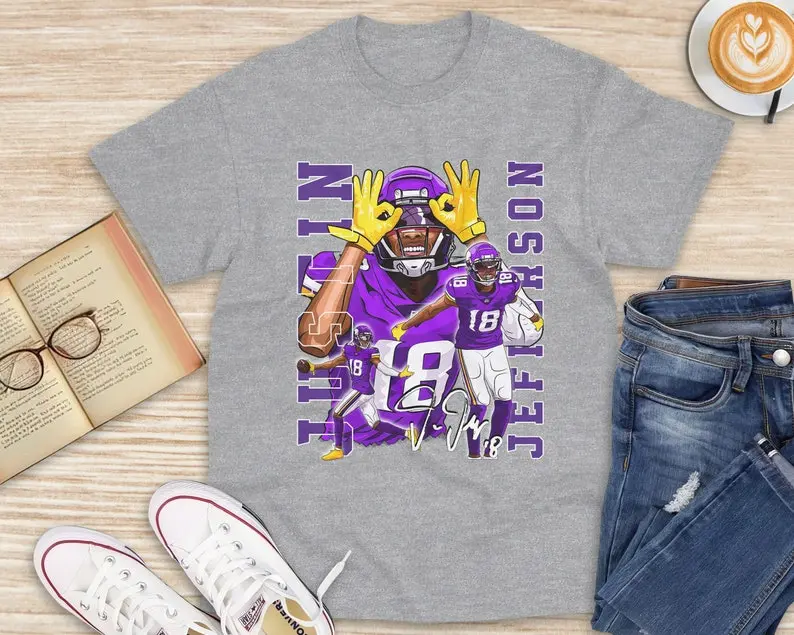 Justin Jefferson T-shirt, Minnesota Football shirt, American Football MVP Player, Merch Vintage shirt