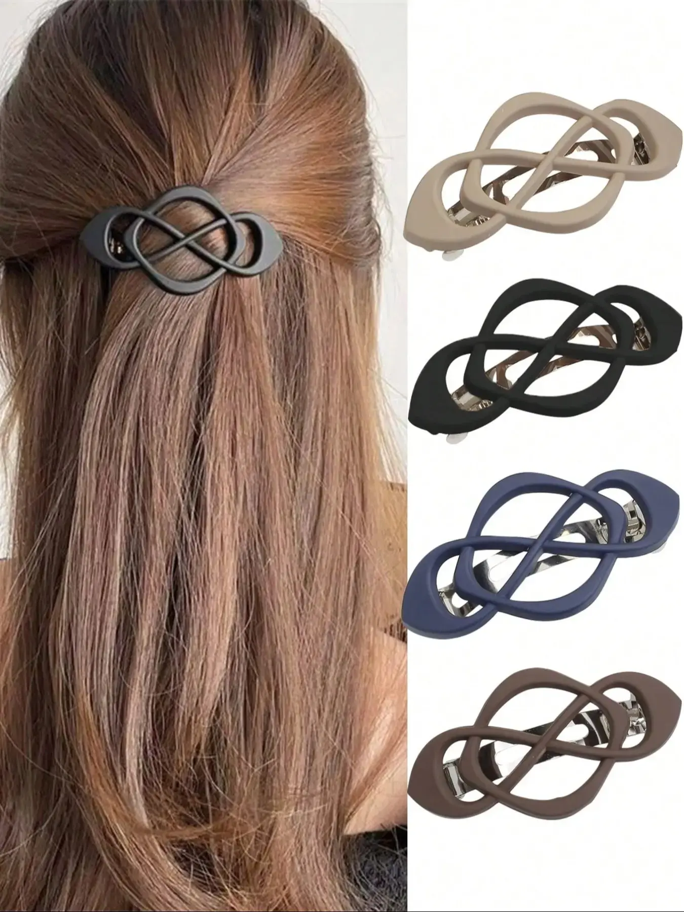 4pcs Stylish Hair Barrettes for Women & Girls, 4-Pack French Style Clips for Thick/thin/long/short Hair, Vintage Design Accessory Set Updo, Hair Clips for Styling, Hair Bun Accessories, Super Cute Clips