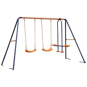 Segawe Playground Metal Swing Set Outdoor Slide Kids Swing Set Seat Children Backyard,summerwins