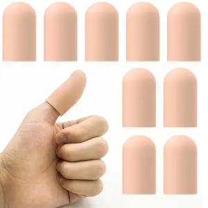 Gel Finger Cots Thumbs 10 Pcs Silicone Finger Caps Rubber Finger Protector Covers Trigger