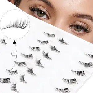 14 Pairs Natural False Eyelashes, Eye Tail Extension 5-13mm, Lightweight Comfortable Fine Half Strip Lashes, Ideal for Daily Use and Dates