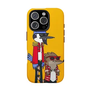 Regular Show Mordecai & Rigby Phone Case, Slacker Duo Cover for iPhone 15,14,13,12,11 Pro Max/Pro/Mini, Heavy Duty Shockproof Anti-Scratch Cases