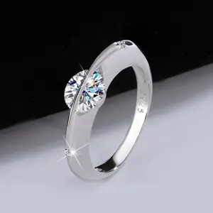 Genuine 925 Sterling Silver 1CT Rotating Moissanite Design Ring (Size 5-9)