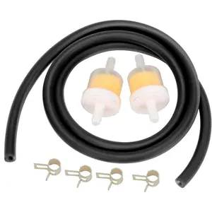Motorcycle Hose Petrol Fuel Line Hose Gas Oil Pipe Tube Gasoline Fuel Filter Line Clamp for Mini Moto Dirt Bike ATV Moped Scooter Black