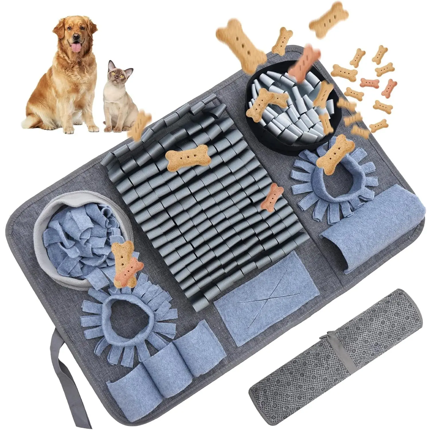 Sniffing Mat, Interactive  Puzzle ,  , Enriches Feeding  The Sniffing mat Helps Slow Down Eating Speed and Keeps Dogs Busy
