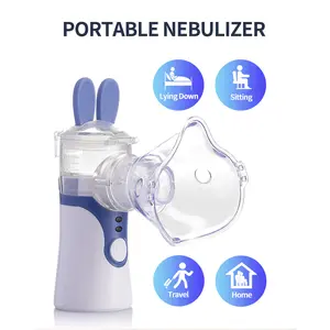 Portable Mesh Nebulizer - Cute Bunny-Shaped Handheld Nebulizer Inhaler for Kids & Adults, Home & Travel Friendly (Battery Not Included)